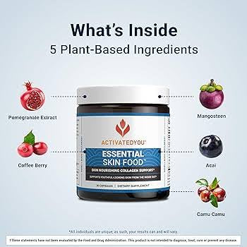 ActivatedYou Essential Skin Food – Plant-Based Collagen Support Capsules for Radiant, Firm Skin