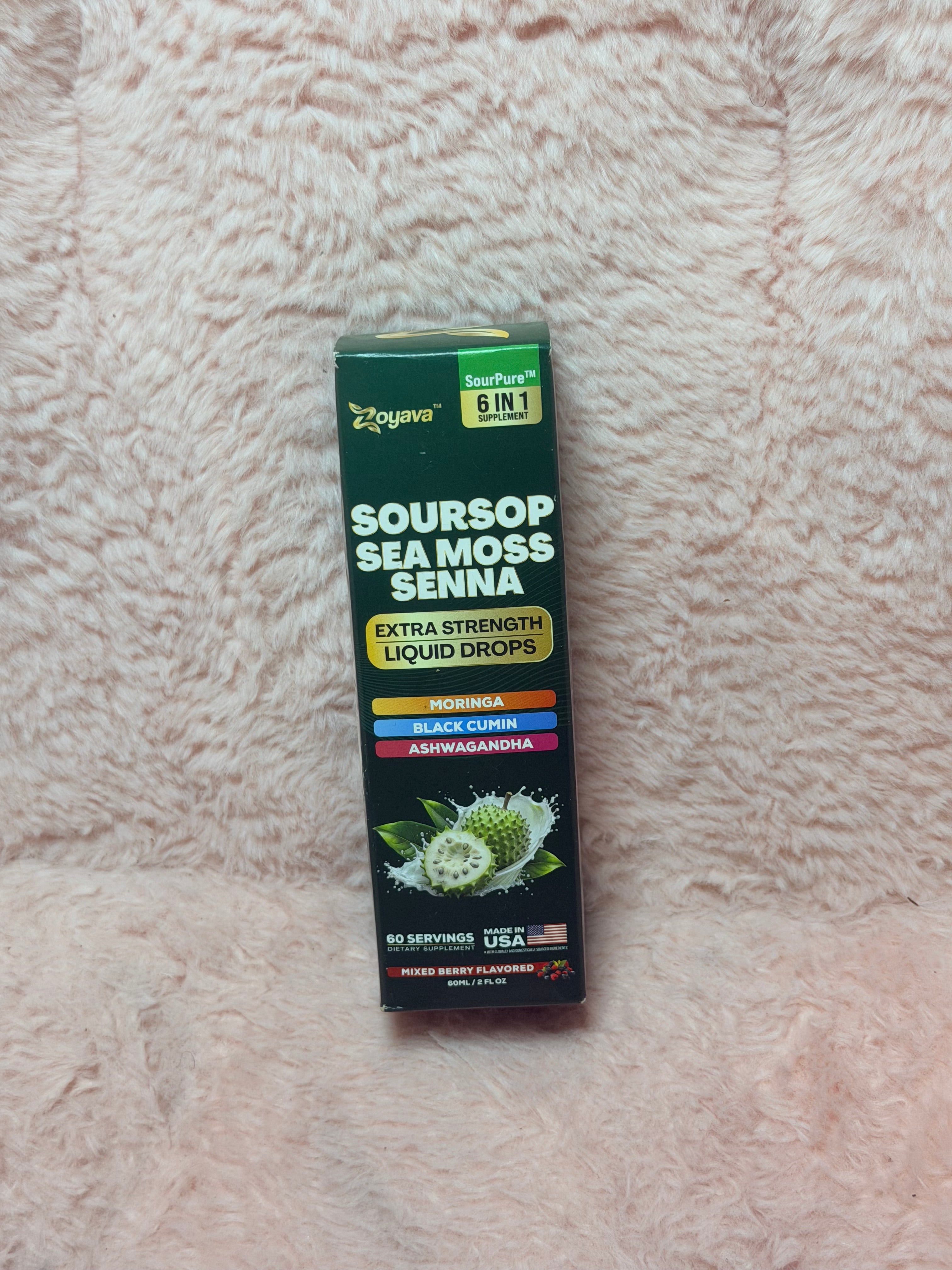 6-in-1 Soursop Sea Moss Liquid Drops – Daily Wellness & Digestive Support Blend